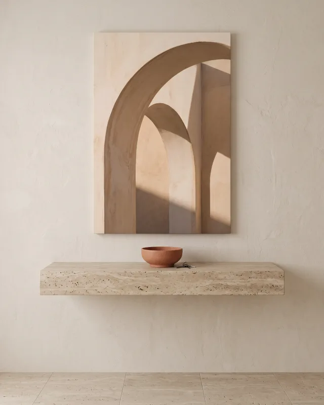 Leinwandbild – Bogenformen mit diagonalen Schatten