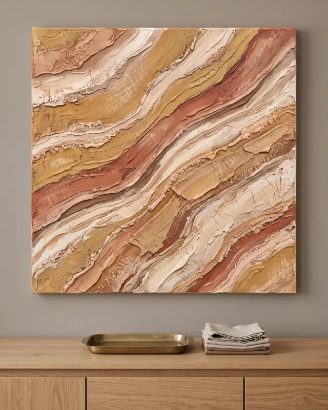 Canvas print – Sweeping Rock-like Layers in Ochre