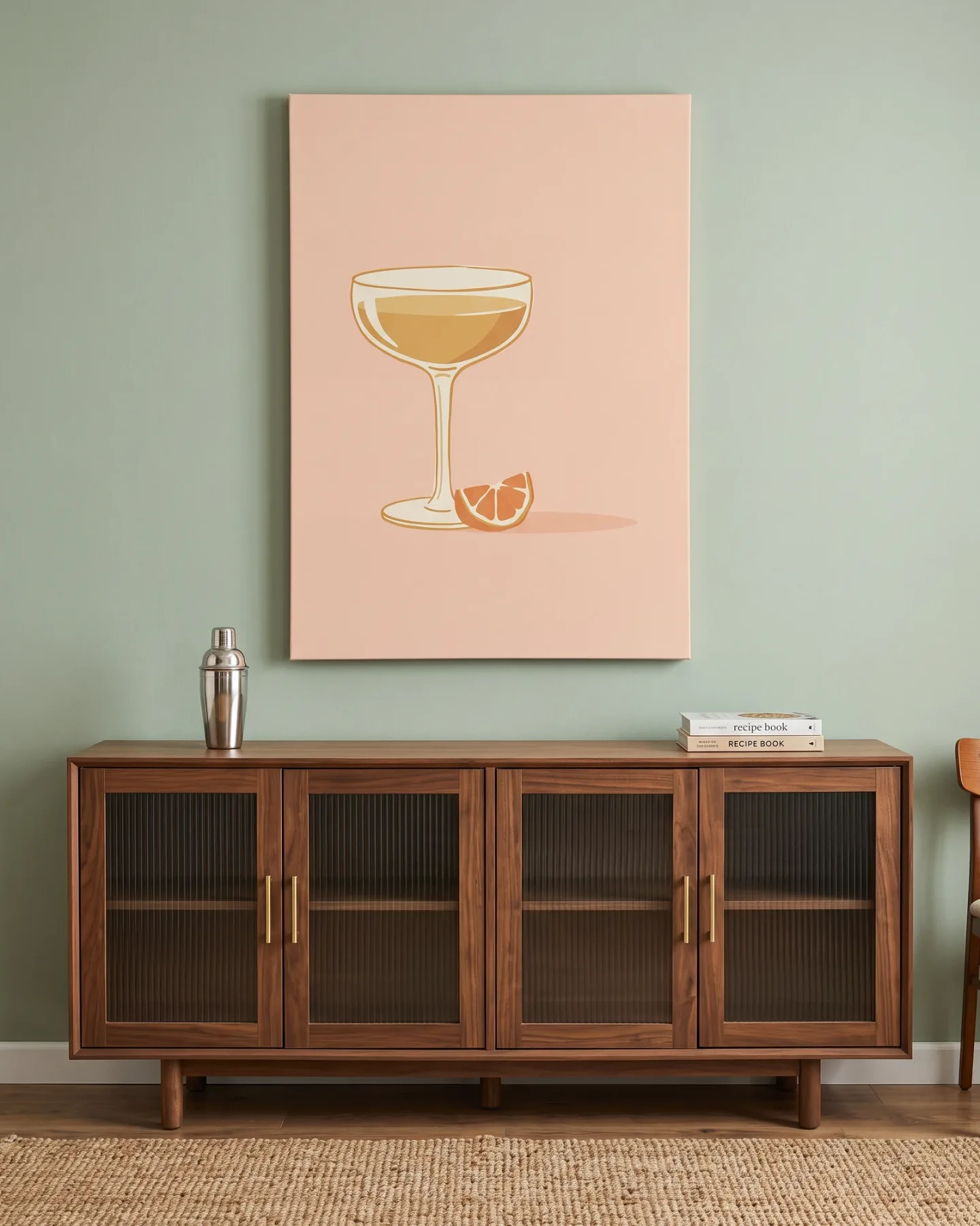 Leinwandbild – Zitruscocktail im Coupéglas