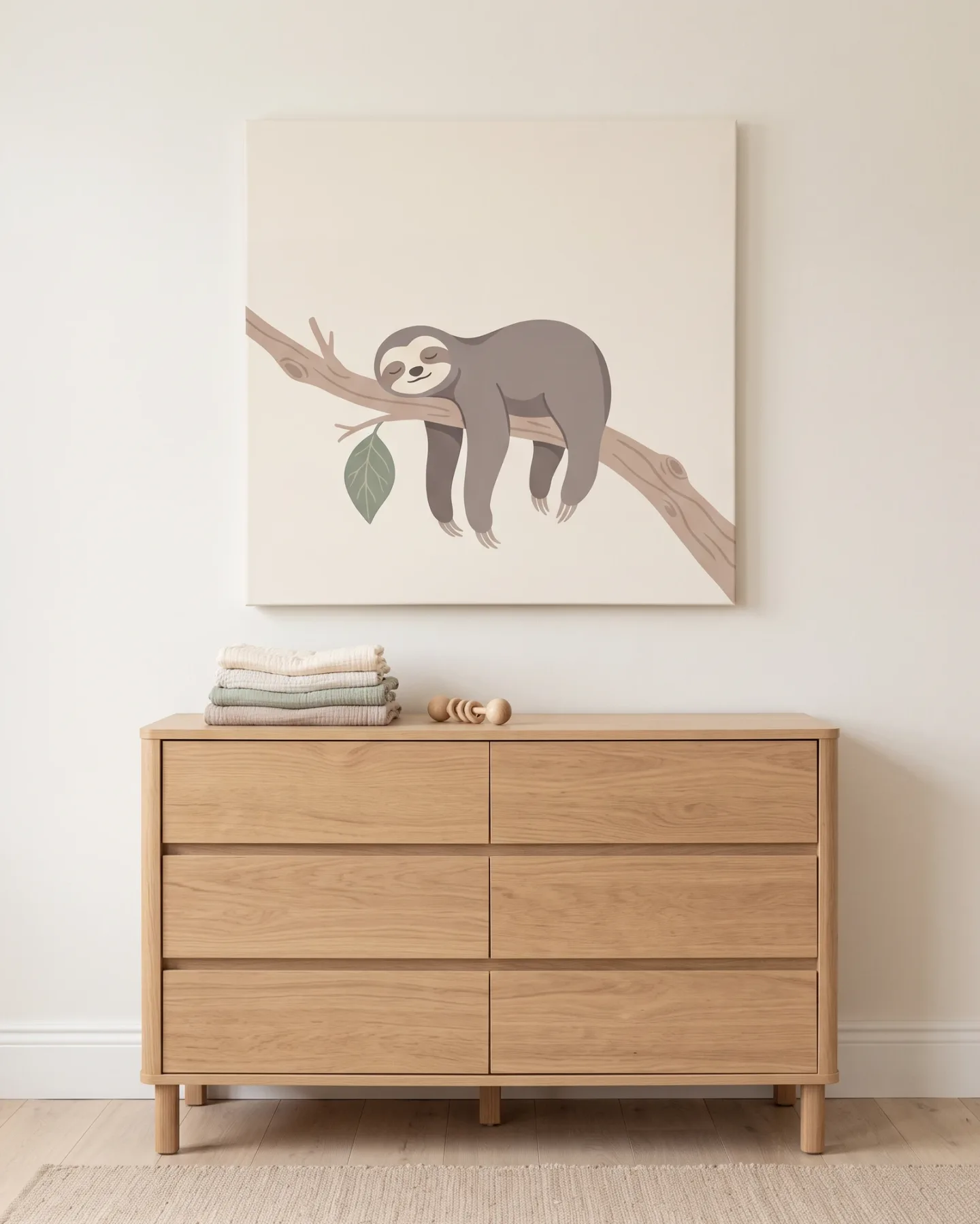 Canvas print – Sleeping Sloth on a Branch