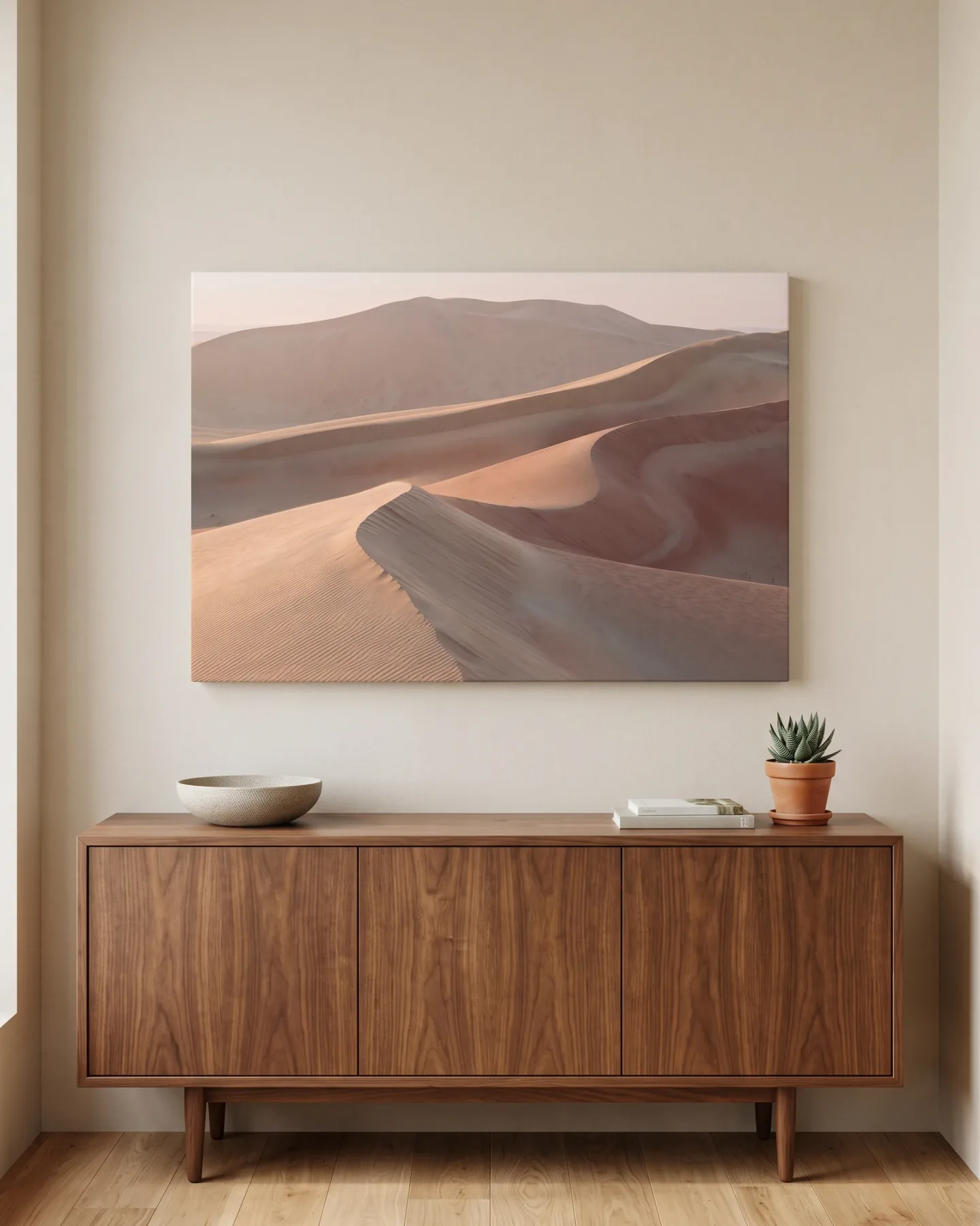 Canvas print – Flowing Sand Hills in Soft Pink