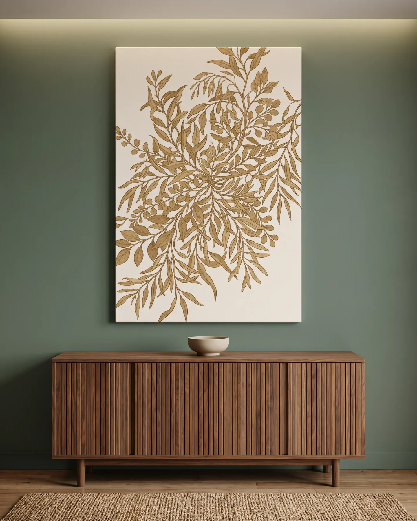 Canvas print – Sepia Sprigs from a Dense Centre