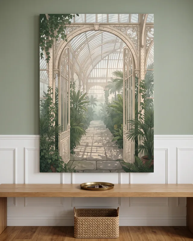 Leinwandbild – Tor zur tropischen Orangerie