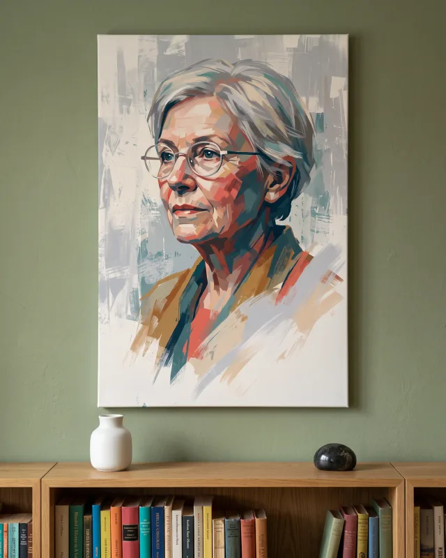 Canvas print – Abstract Portrait of an Older Woman with Glasses
