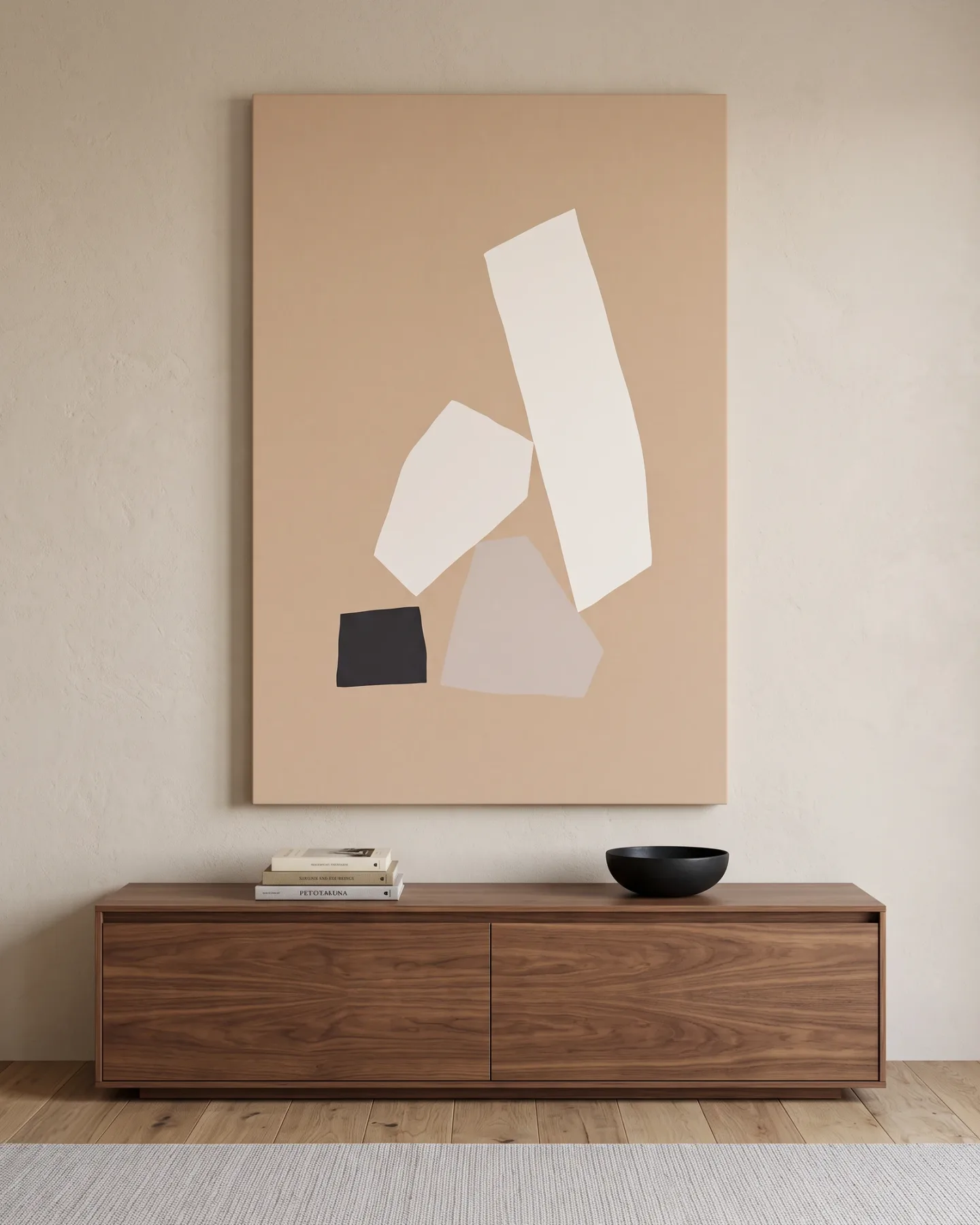 Leinwandbild – Abstrakte Formen in Beige und Creme