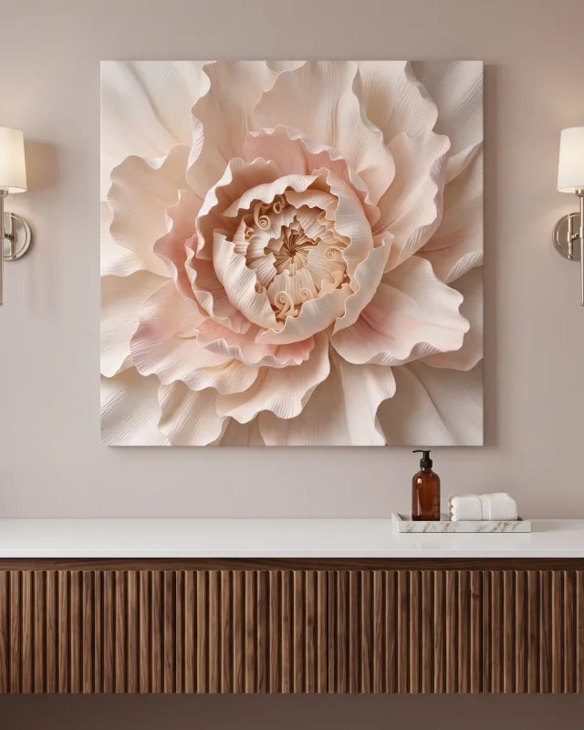 Leinwandbild – Papierartige Blüte mit geriffelten Falten