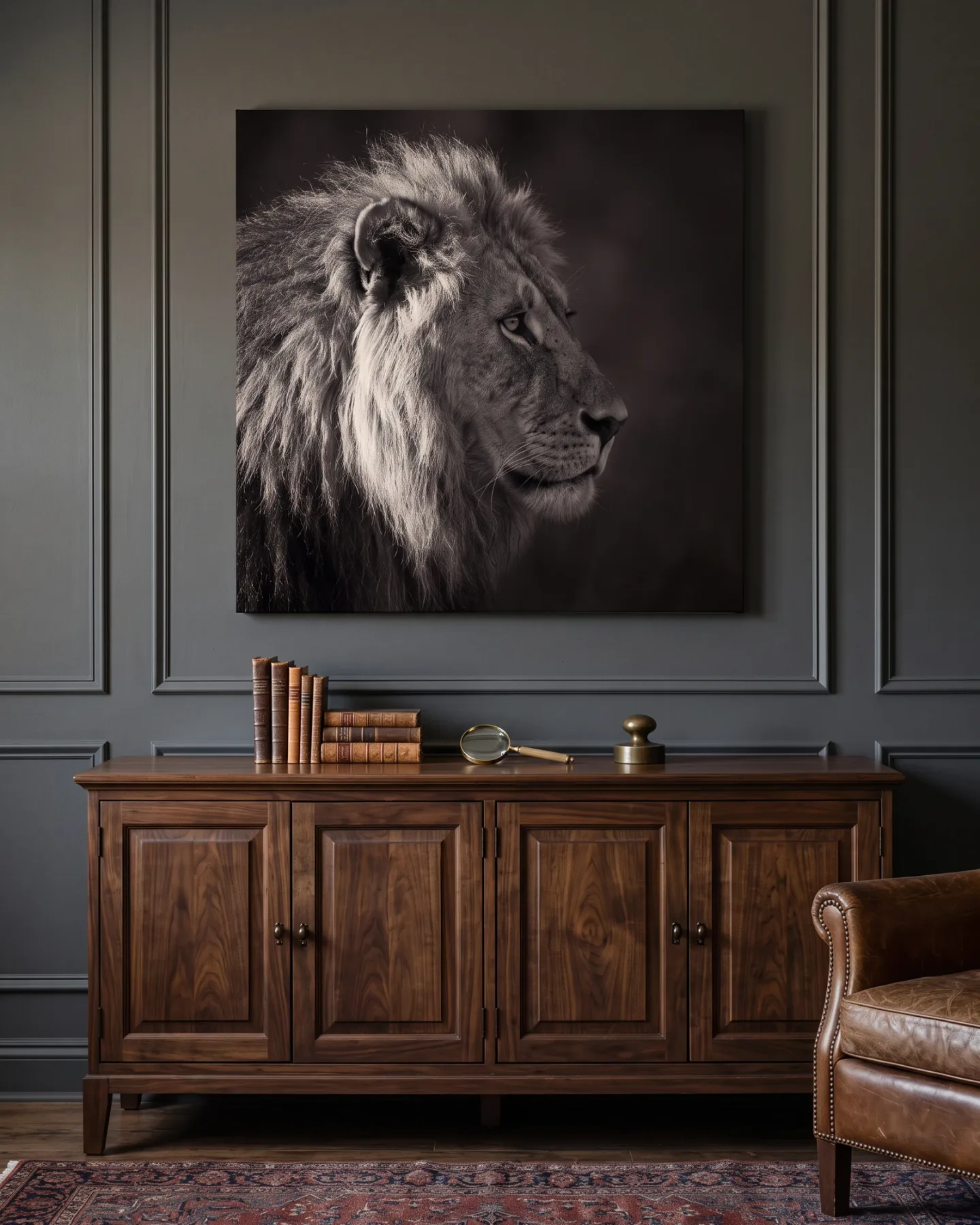 Canvas print – Lion Portrait in Profile