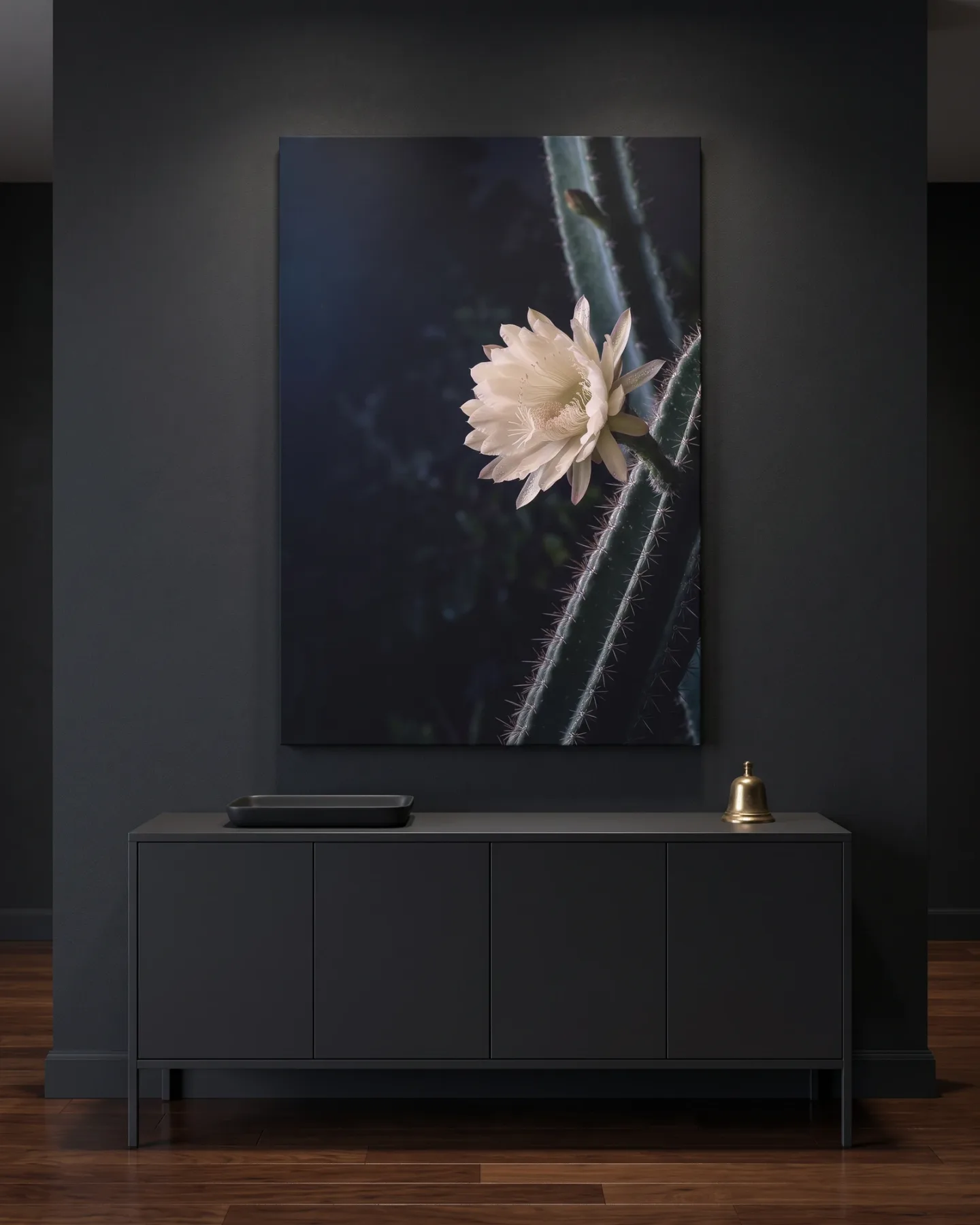 Leinwandbild – Nachtblühende Kaktusblüte