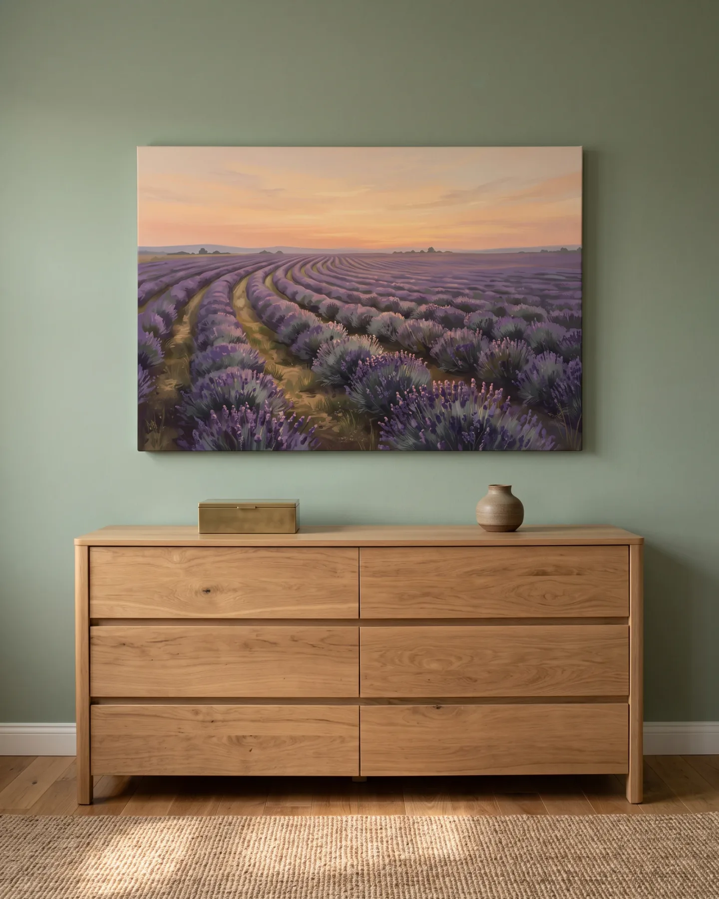 Canvas print – Lavender Field in the Evening Light