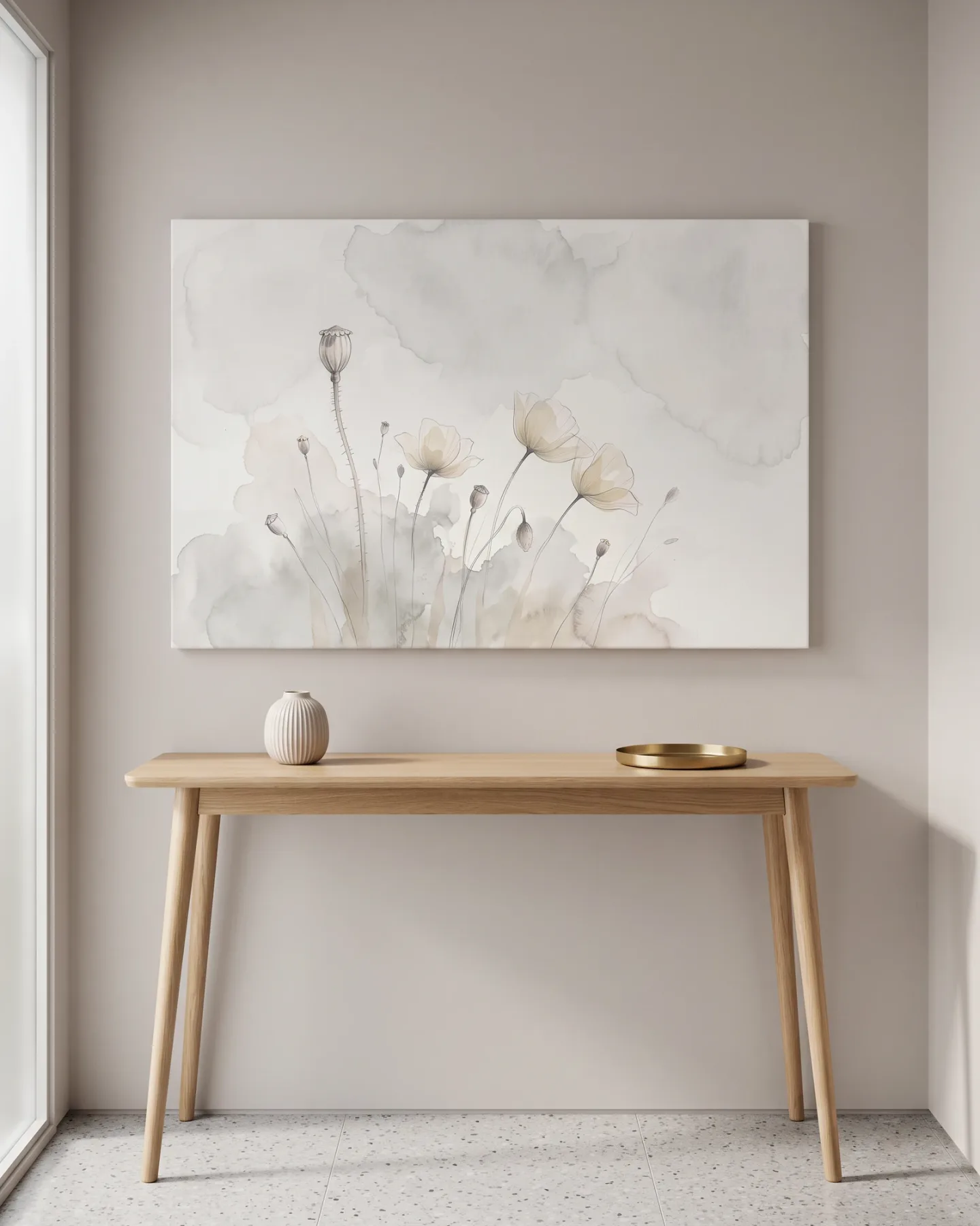 Canvas print – Delicate Flowers and Seed Pods in Watercolor