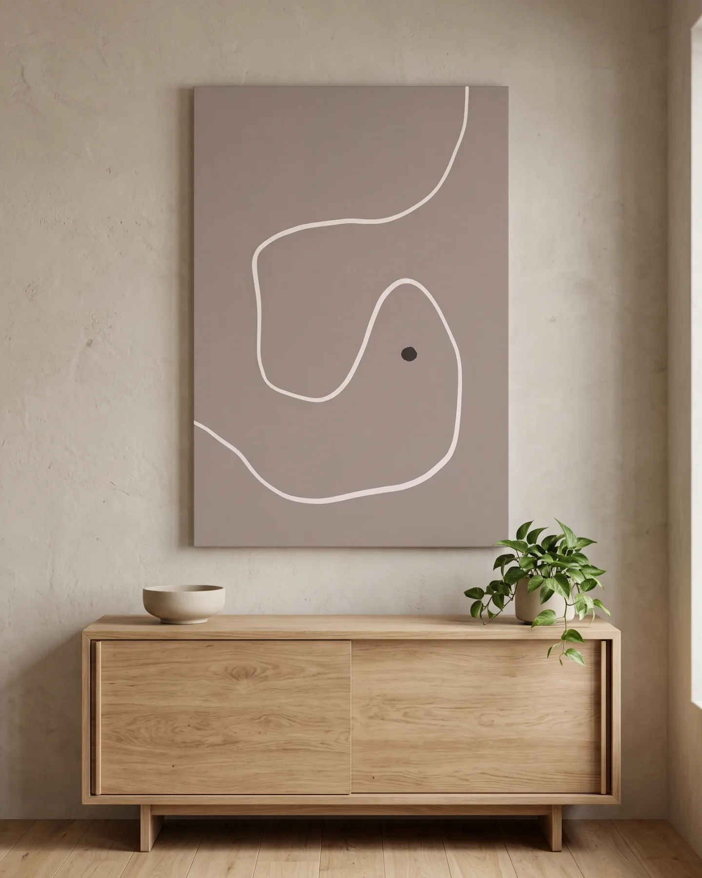 Canvas print – Abstract Lines in Taupe