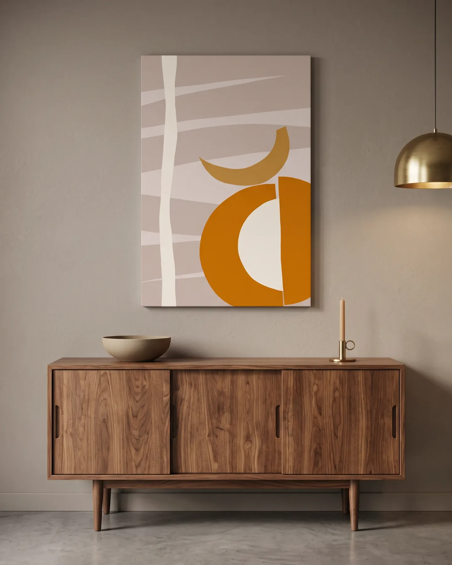 Canvas print – Abstract Forms in Ochre and Beige
