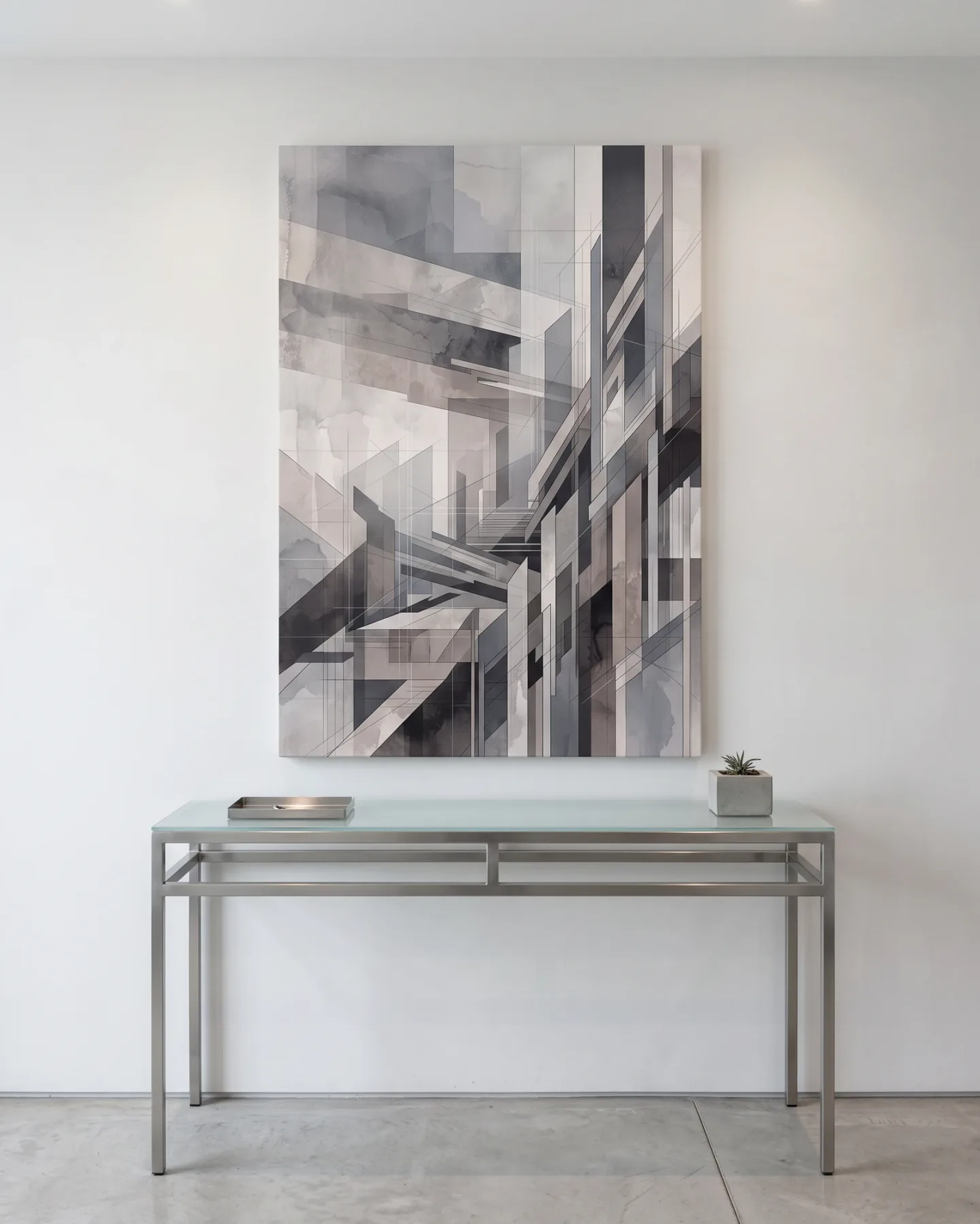 Canvas print – Geometric Study in Cool Grey Tones