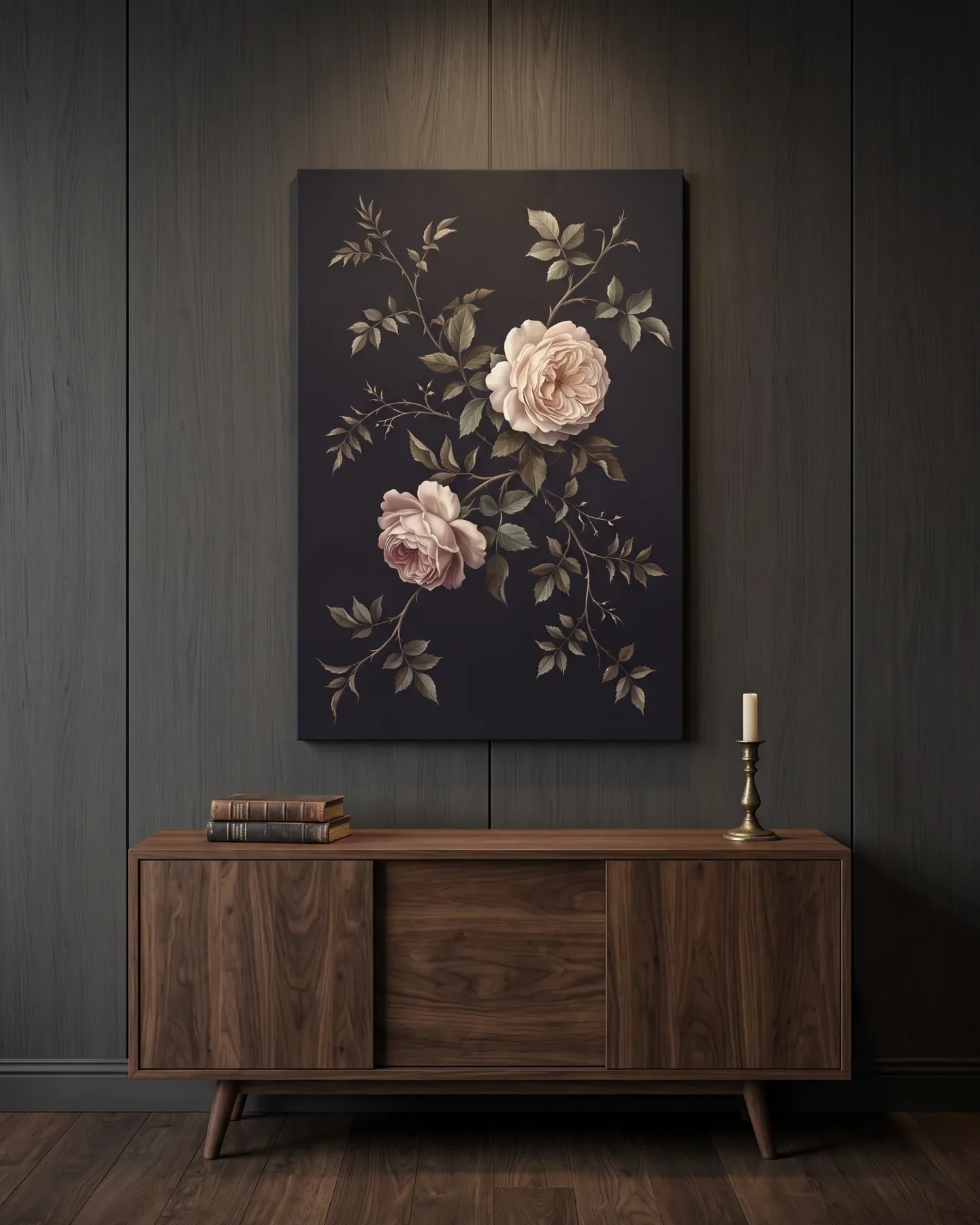 Leinwandbild – Diagonale Rosen in Creme und Rosa