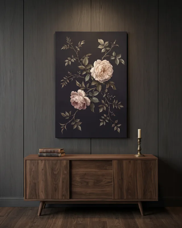 Leinwandbild – Diagonale Rosen in Creme und Rosa