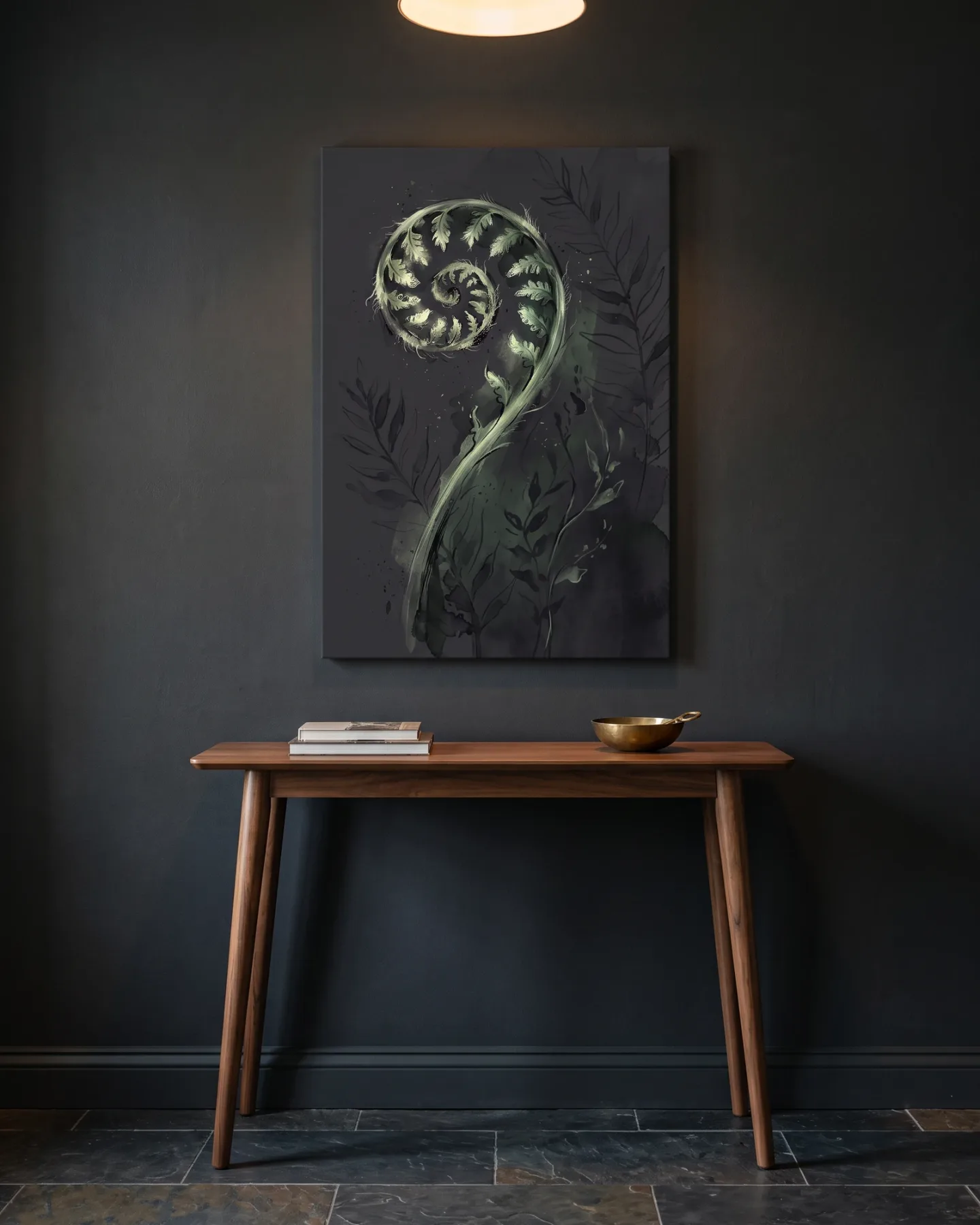 Leinwandbild – Spiralförmiger Blattwedel
