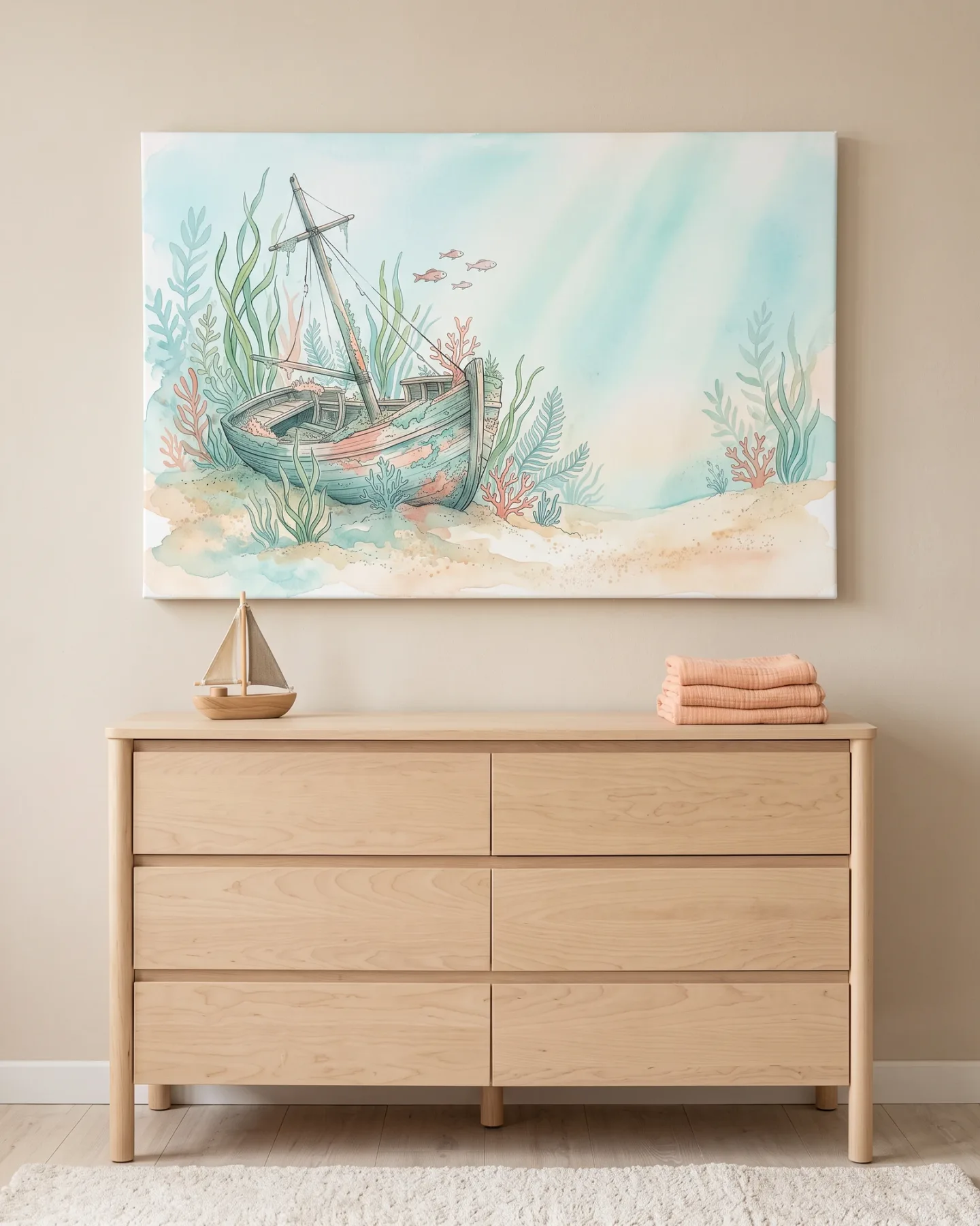 Canvas print – Boat Among Underwater Plants