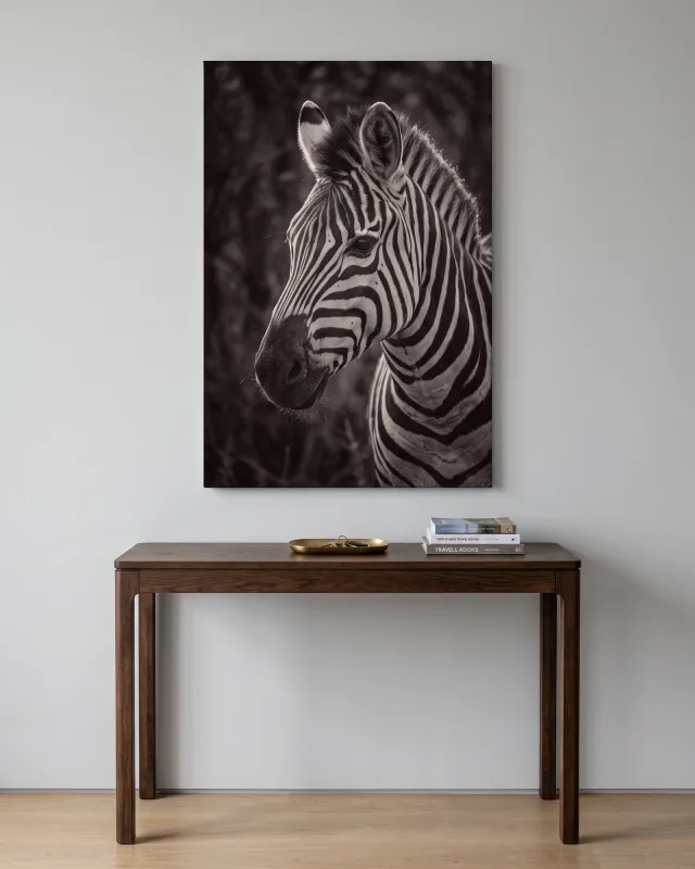Leinwandbild – Zebra im Nahporträt