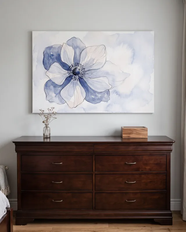 Canvas print – Blue Blossom in Watercolor