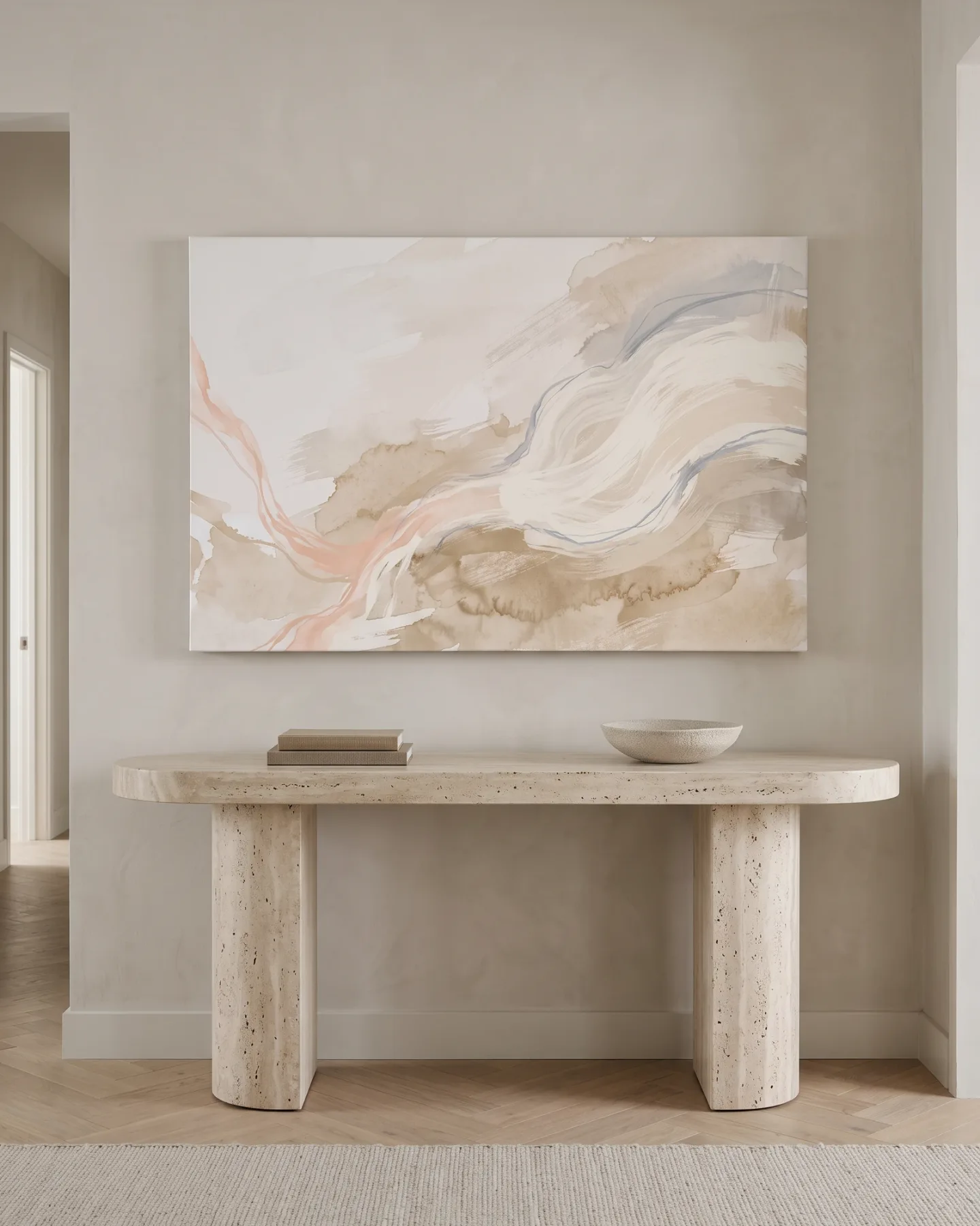 Canvas print – Flowing Forms in Cream and Blush