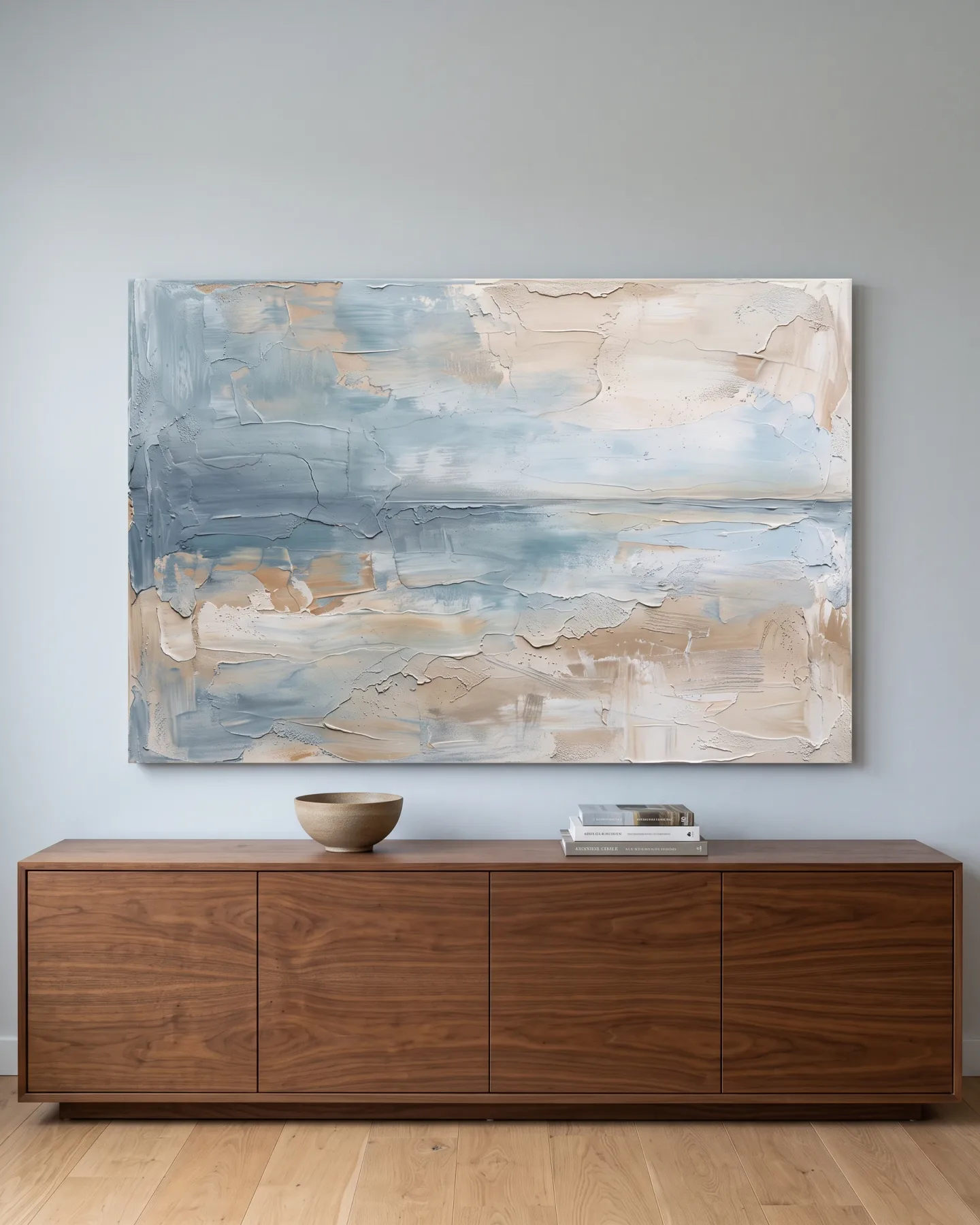Canvas print – Abstract Sea Horizon in Blue and Sand