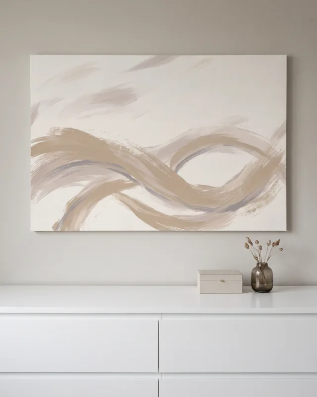 Canvas print – Abstract Currents in Sand Tones