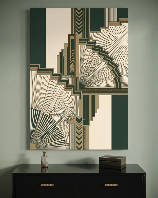 Leinwandbild – Geometrische Fächer und Stufen