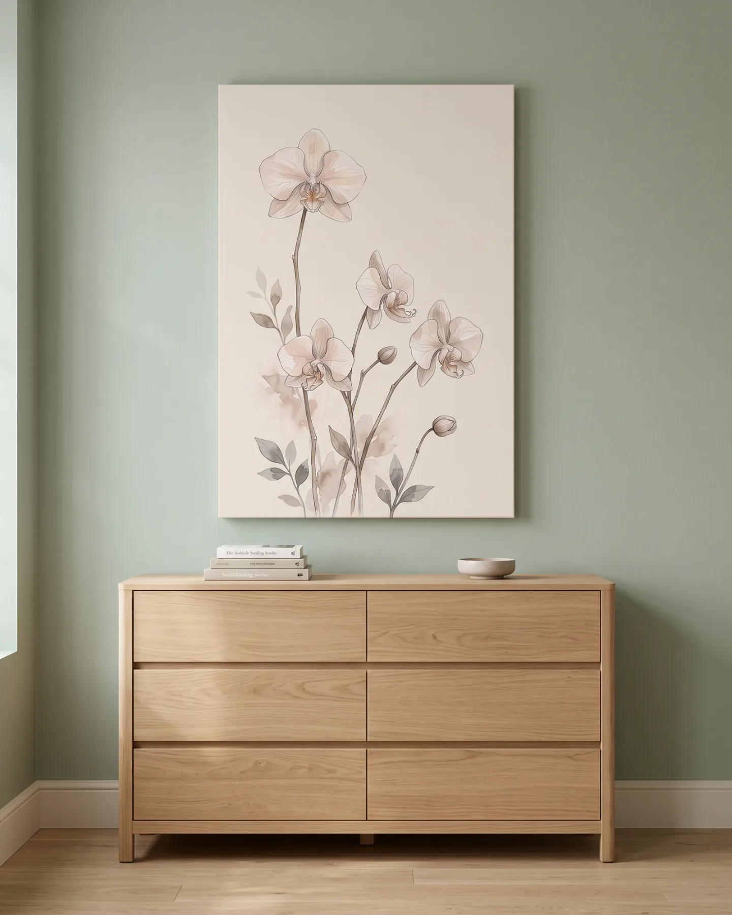 Leinwandbild – Zarte Orchideen in Rosé und Creme