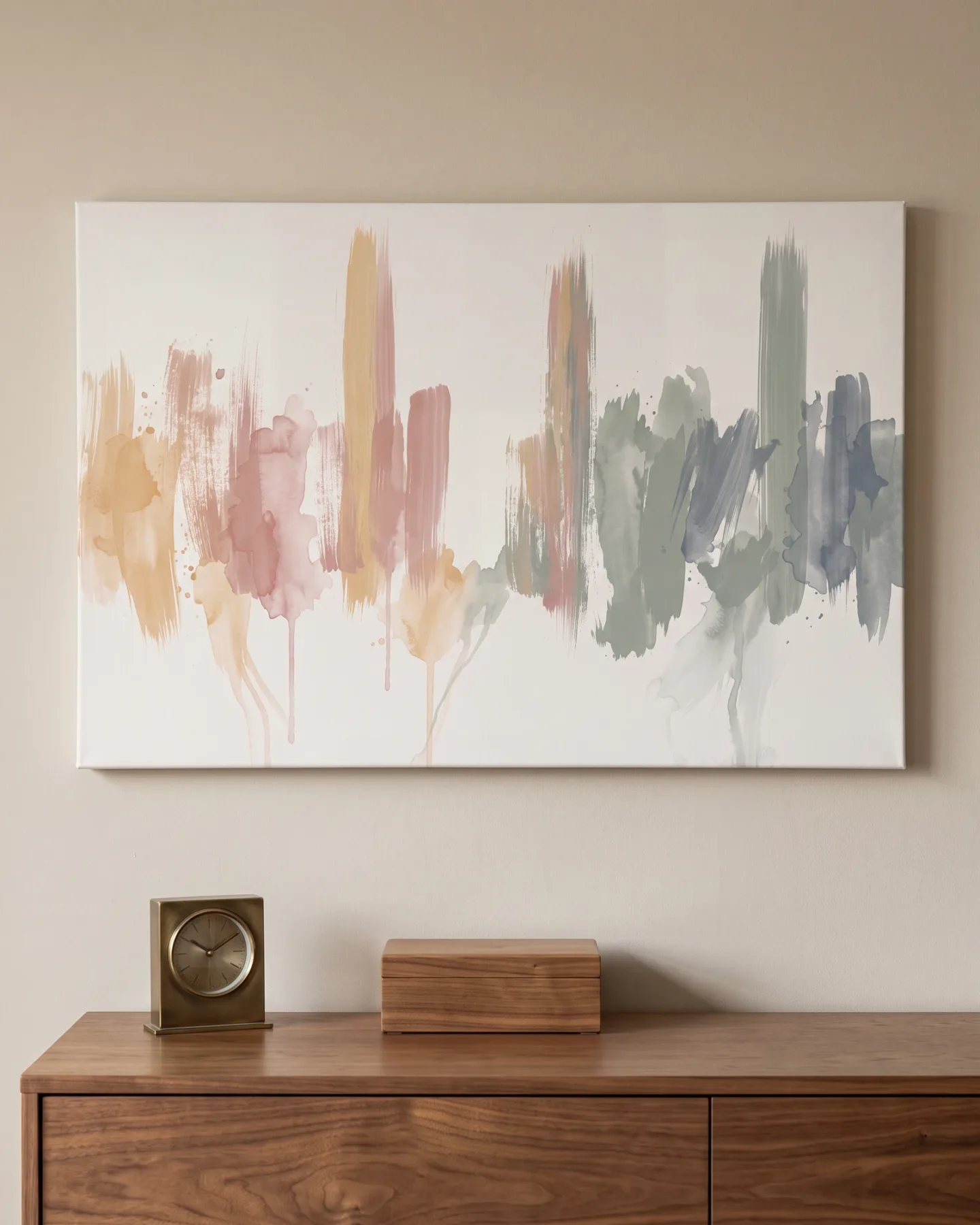 Canvas print – Abstract Watercolor Brushstrokes in Pastel Colors