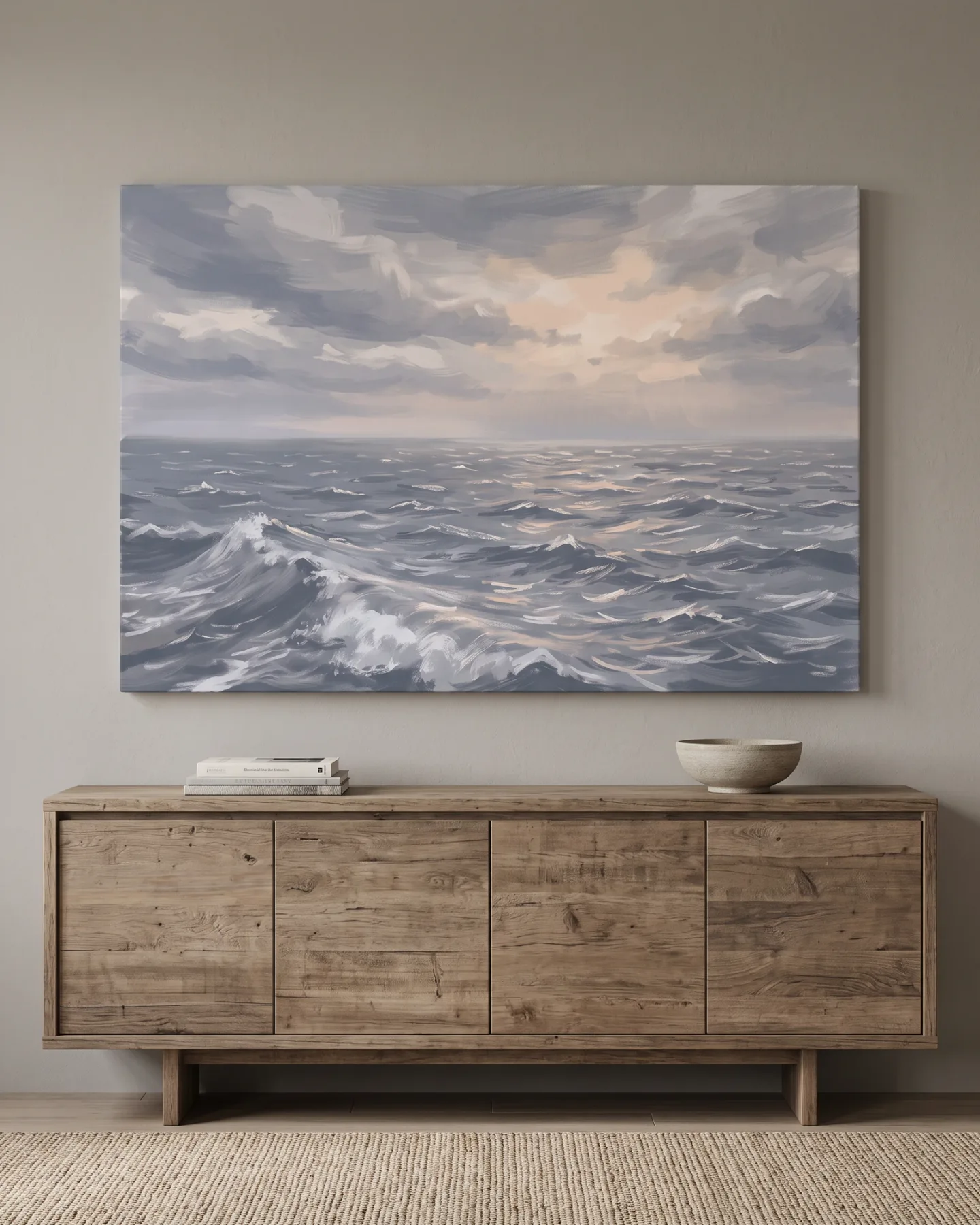 Canvas print – Rolling Sea in the Evening Light