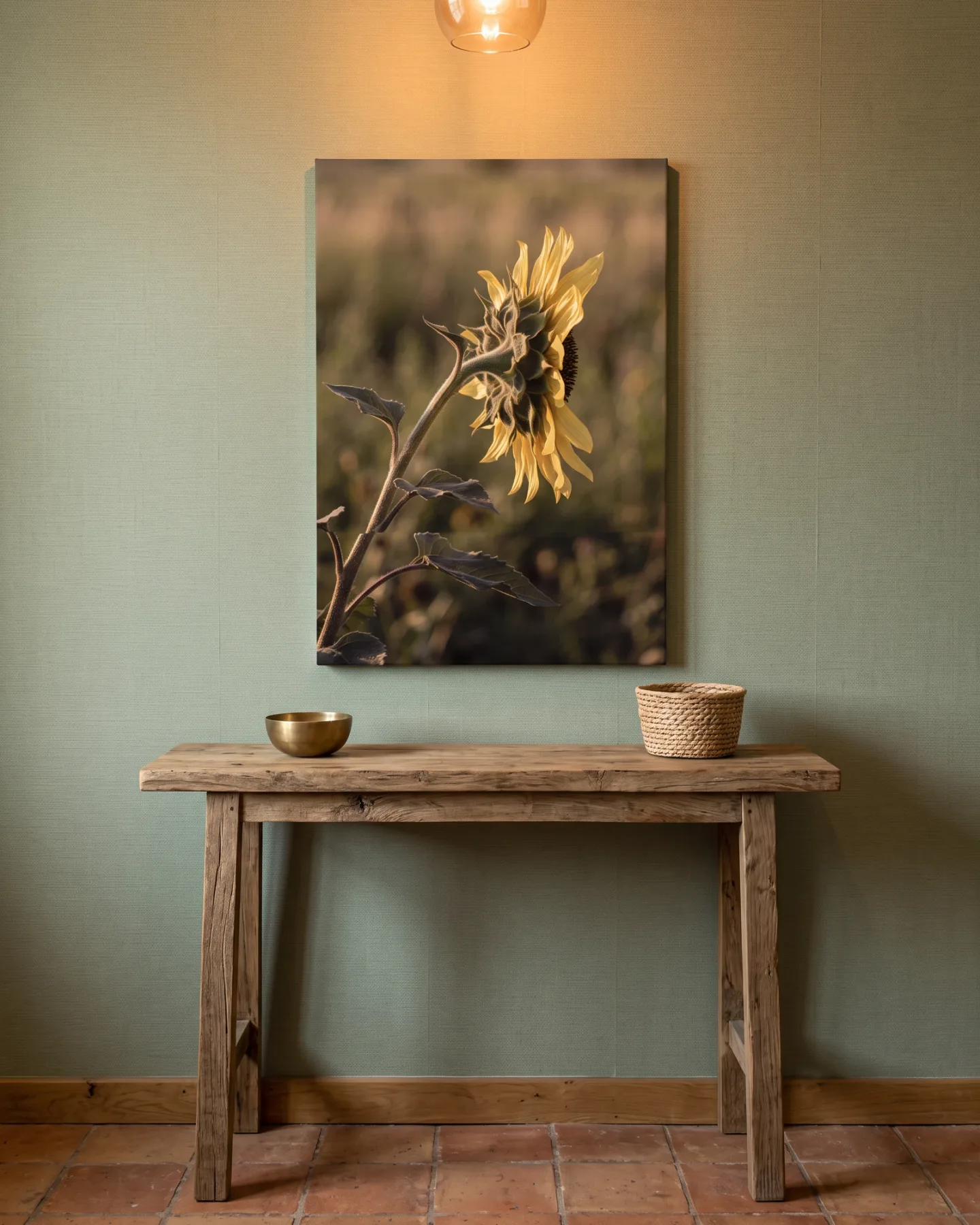 Canvas print – Sunflower in Warm Evening Light