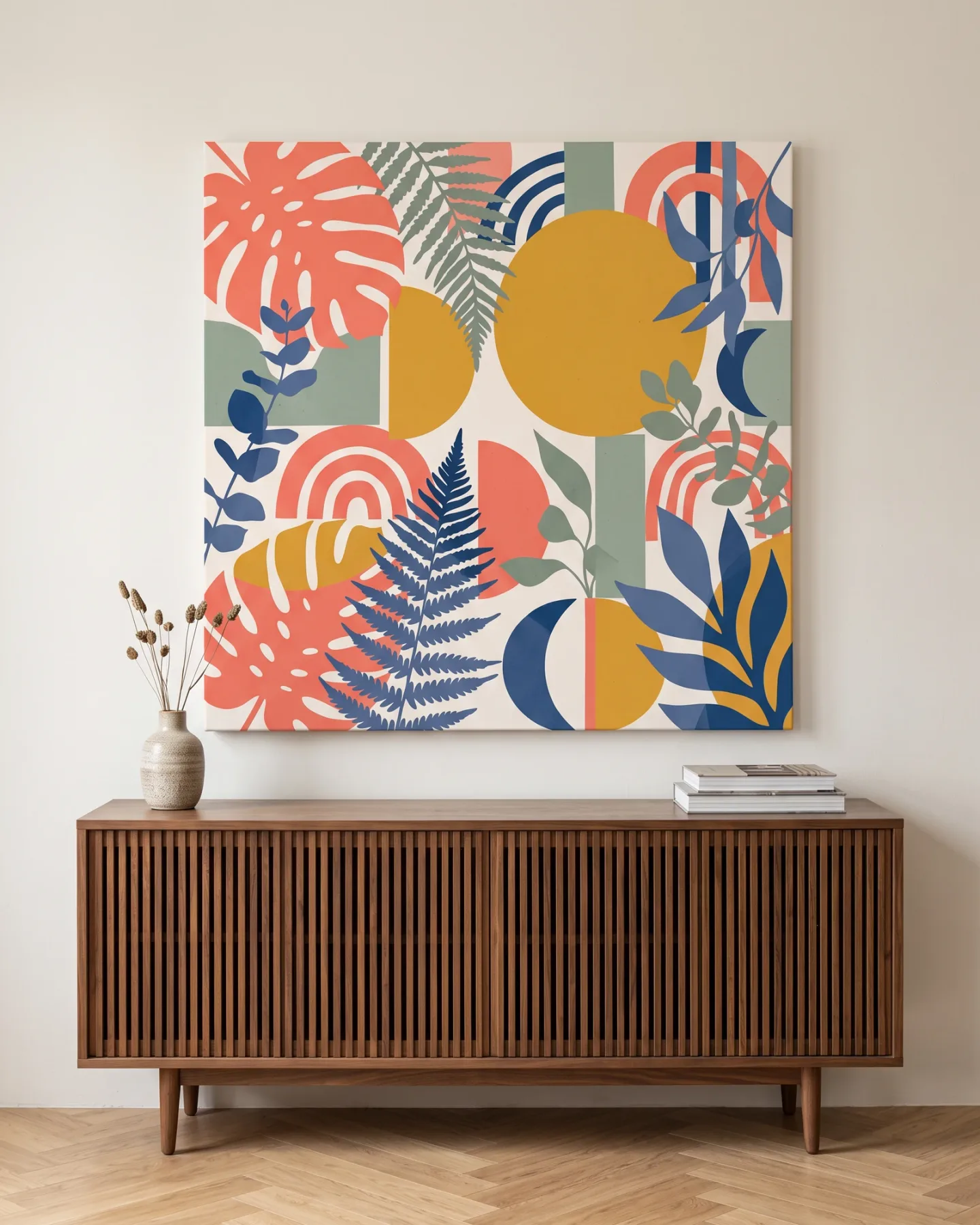 Canvas print – Leaf Graphic with Circles and Arches