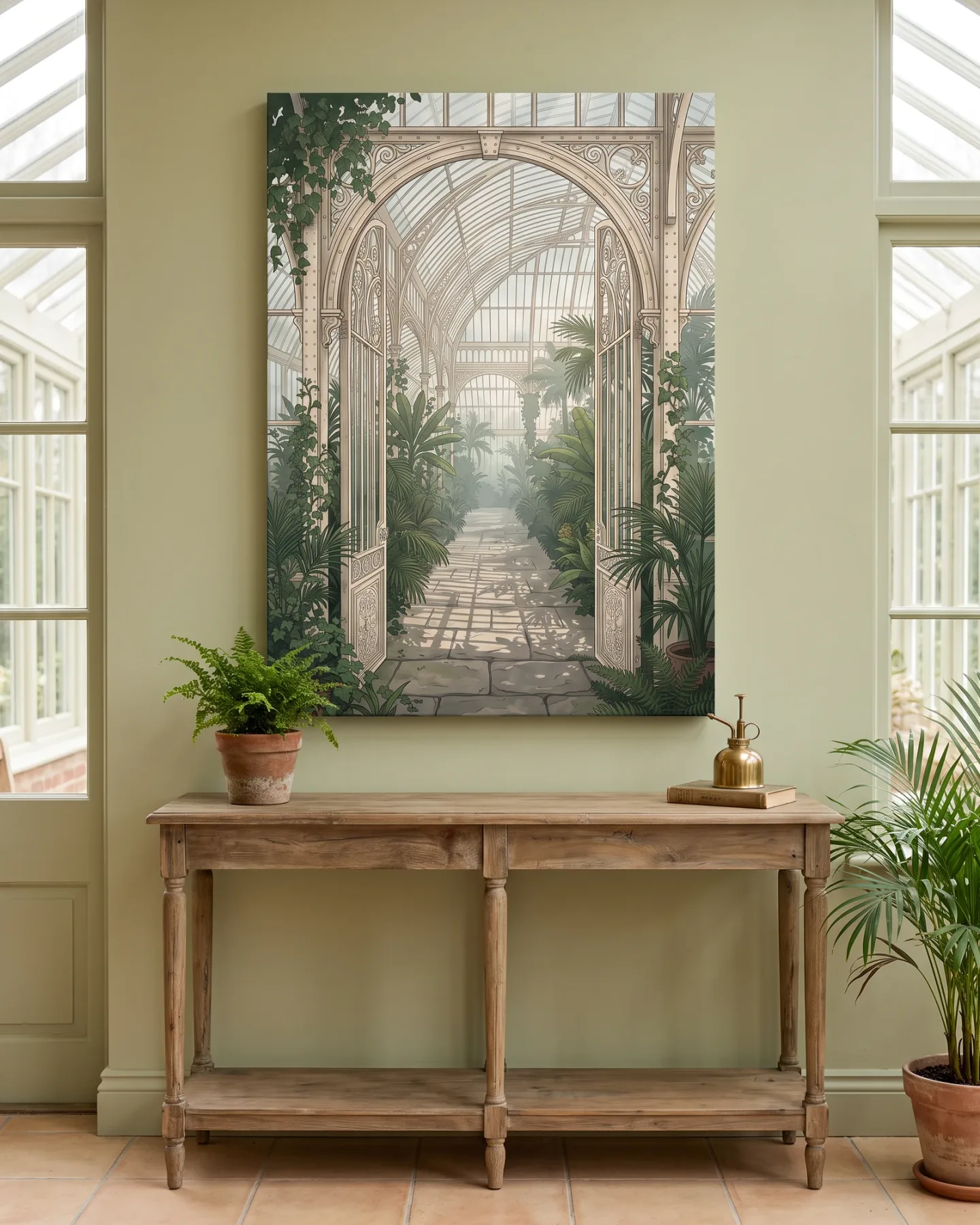 Leinwandbild – Tor zur tropischen Orangerie