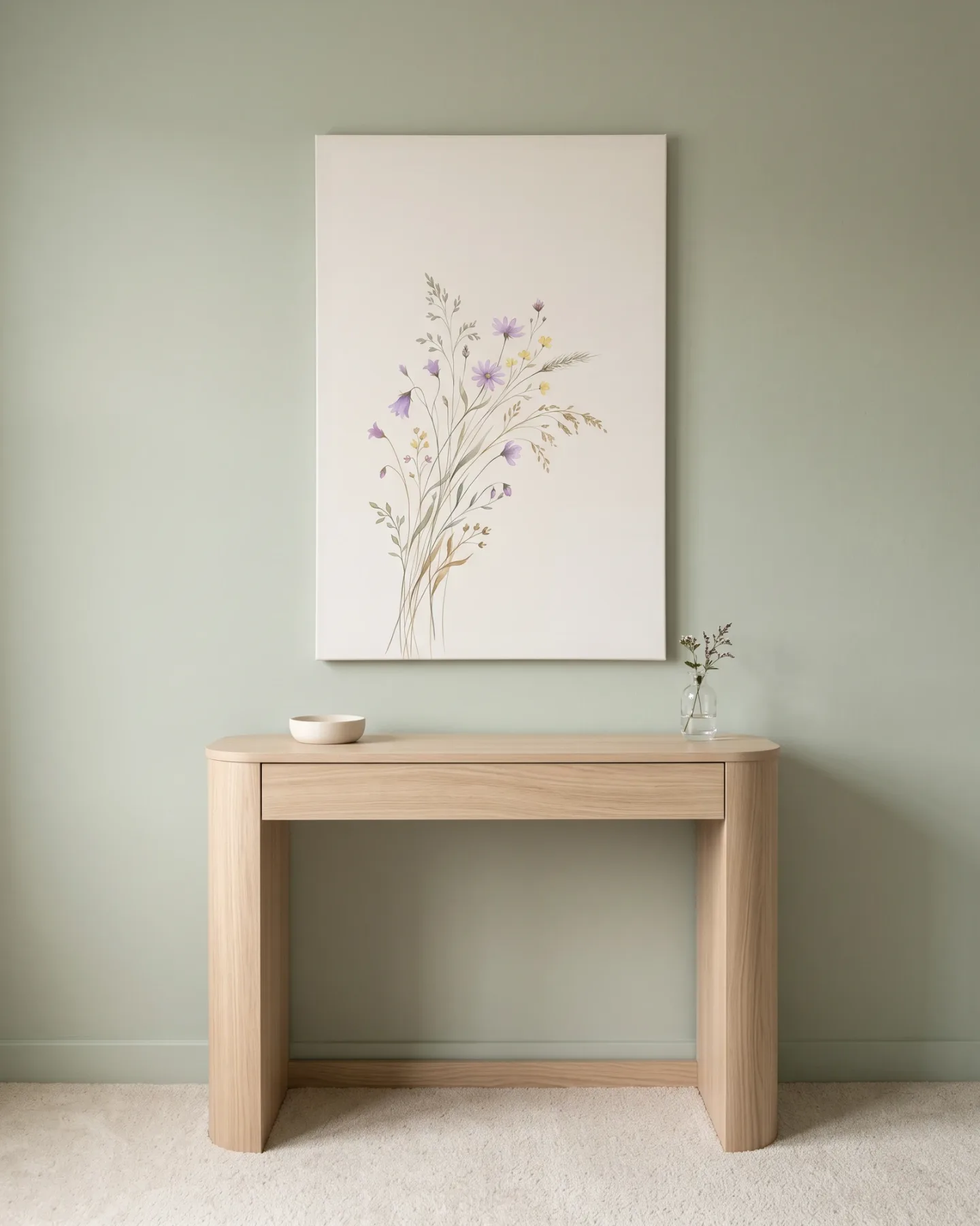 Leinwandbild – Wiesenstrauß mit violetten Glockenblüten