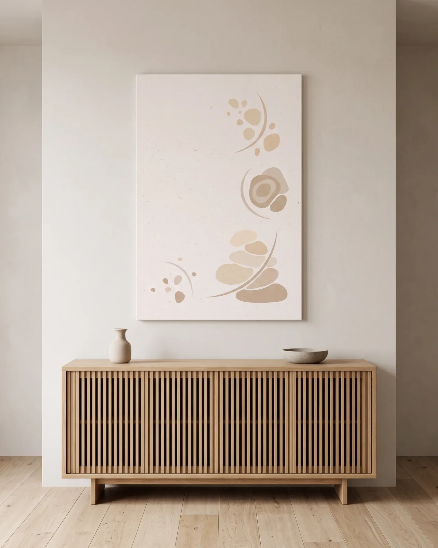 Canvas print – Pebble-like Shapes along the Right Edge