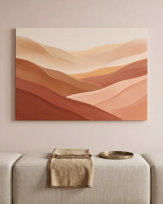 Canvas print – Soft Landscape Bands in Orange and Sand