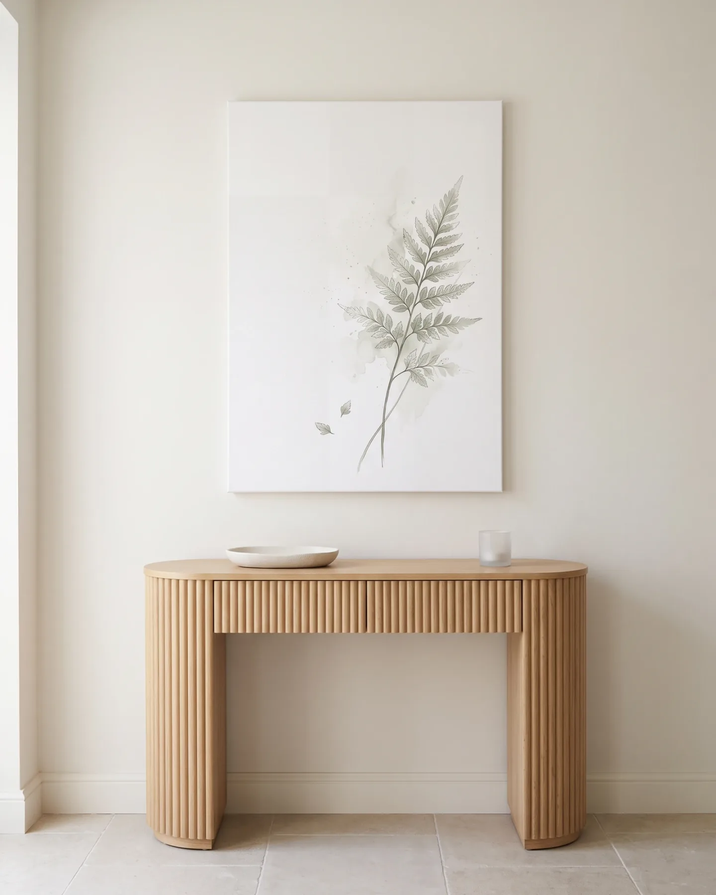 Leinwandbild – Zarte Farnillustration in Aquarell