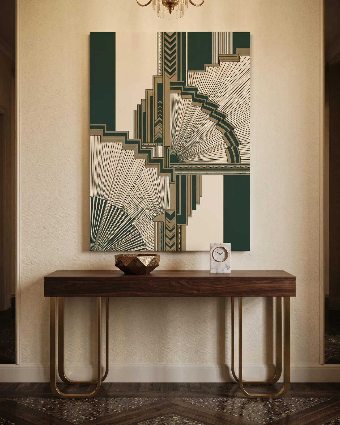 Leinwandbild – Geometrische Fächer und Stufen